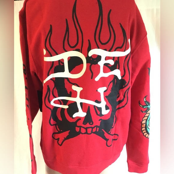 Ed Hardy Red Skull Graphic Sweater - Picture 4 of 12